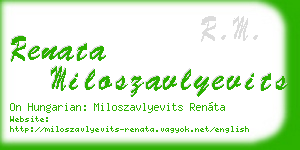 renata miloszavlyevits business card