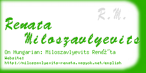 renata miloszavlyevits business card